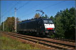 Raildox 189 806-3, angemietet von MRCE, fuhr am 28.08.2017 solo durch die Berliner Wuhlheide