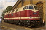 Einst war WFL 20 / 228 501-3 bei den Buna-Werken als Lok  204  im Einsatz. Am 15.09.2018 stand sie w�hrend des 15. Berliner Eisenbahnfest im ehemaligen Betriebsbahnhof Sch�neweide am Lokschuppen und zeigte sich den Besuchern.