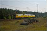 DB Netz 9160 001-0 / 9160 002-8 ist der Lichtraummesszug LIMEZ III
<br><br>
Als Basis für den Messzug dienten 614 045-3 und 614 046-1 (719 046). Der Umbau erfolgte 2005, die Übergabe fand feierlich auf der InnoTrans 2006 statt. Auf der Stirnfront befindet sich ein spezieller Rahmen der das Videomesssystem, 2D-Fächer- und 2D-Rotationsscanner, Schienenprofilscanner und andere Komponenten aufnimmt. Am 17.09.2014 fuhr der Messzug durch die Berliner Wuhlheide (NVR-Nummern 99 80 9 160 001-0 D-DB / 99 80 9 160 002-8 D-DB)