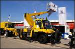 Zweiwegefahrzeug f�r Arbeitsb�hne Ruthmann-Steigert RRT 110 auf Basis des Unimog U400 (NVR-Nummer 99 80 9908 003-3, INNOTRANS 2010, gesehen Berlin 22.09.2010)