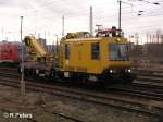 Ein Bahndienstfahrzeug durchfhrt Eisenhttenstadt in Richtung Frankfurt/Oder.