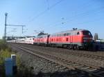 218 836 und 218 832 schleppten am 25.09.2011 ICE 402 035/808 035(G�rlitz)und 402 005/808 005 (Zwickau)von Stendal nach Berlin ab.
