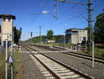 Die Schweriner Gleisseite in Blankenberg am 07.Juni 2020.