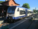 Eine neue PRESS Lackierung tr�gt der 650 074,der hier,am 30.Juni 2026,Putbus erreicht hatte.