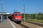 139 313-1 DB Schenker Rail Deutschland AG mit einem Tds Ganzzug, bei der Einfahrt in Rathenow. 25.05.2012