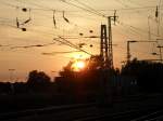 Schner Sonnenuntergang am 06.08.10 ber dem Rostocker Hbf um 20.40 Uhr