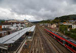   Blick auf den Hbf Siegen von der neuen Fußgängerüberführung am 05.10.2020.