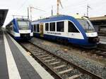 VT 162 und VT 221 der BRB in Augsburg am 21.12.2019.