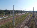 Der Rangierbahnhof Wustermark ist über die Station Elstal zuerreichen.Aufgenommen am 24.August 2019.
