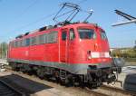 Die 49 jhrige 115 350-1(DB Fernverkehr AG)brachte am 04.10.2014 den   IC 2404(Stralsund-Kln)bis Rostock Hbf