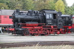 89 008 vom Mecklenburgischen Eisenbahn-und Technikmuseum stand zu den Schweriner Modellbahn-Tagen drauen zur besichtigung.01.10.2016