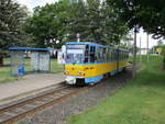 Auch am Bahnhof Waltershausen bekam ich die Thüringer Waldbahn,am 29.Mai 2020,mit dem Tw 317 vor die Linse.