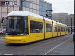 Moderne Stra�enbahn in Berlin am Alexanderplatz.