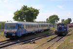 25 Jahre Moorexpress: EVB 150 am 10.05.2025 in Gnarrenburg.