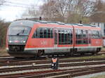 642 685 als RB11(Rostock-Tessin)bei der Ausfahrt im Rostocker Hbf.17.03.2024