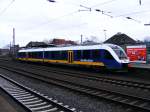 Ein 648 der NordWestBahn ist am 21.02.2010 im Bahnhof von Herne unterwegs.