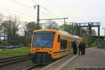BR 650 Regioshuttle/493812/odeg-vt-65068-als-rb14-nach ODEG VT 650.68 als RB14 nach Hagenow Stadt am 30.04.2016 in Ludwigslust