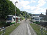 STB VT 102 links und VT 119 rechts,am 01.September 2021,in Lauscha.