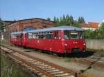 Zum Bahnhofsfest,am 04.und 05.Juni 2011 in Putbus,wird zwischen Bergen/Rgen und Lauterbach Mole auch wieder die Ferkeltaxe 172 171 zum Einsatz kommen.Am Abend vom 02.Juni 2011 stand die Ferkeltaxe in