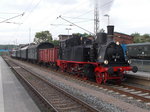 BR 91/497341/91-134-mit-dem-schweriner-traditionszugintegro 91 134 mit dem Schweriner Traditionszug,IntEgro 155 045-9 und am Schluß MTEG 112 703-4,am 20.Mai 2016,in Bergen/Rügen.