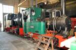Feldbahn Dampflok Nr.1 von Hersteller Henschel Baujahr 1928 Bauart Bn2t (Sander) und dahinter Dampflok Nr.3 Bauart Bn2t (KDL 197) Hersteller Budich Baujahr 1944 im Deutschen Dampflok-Museum