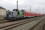 Typ Vossloh G 6/486890/650-114-8-mit-warnemuende-express-am-26032016 650 114-8 mit Warnemnde-Express am 26.03.2016 im Rostocker Hbf.