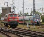 218 366-3+442 354-7 waren am 29.05.2015 im Rostocker Hbf abgestellt.