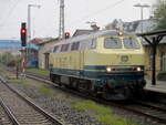 Nach der Ankunft,des Sonderzuges aus Ribnitz Damgarten West,mu�te die PRESS 218 333,am 18.Oktober 2026,am Nordkopf,in Bergen/R�gen,wenden.