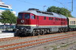 BR 232/847379/132-088-6-von-salzland-rail-service 132 088-6 von Salzland Rail Service GmbH (SRS)bei der Einfahrt am 13.05.2024 in Warnemünde.