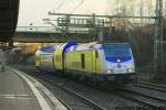 246 009  10 Jahre metronom  mit 1 ME-Mittelwagen als DLr 24685 nach Stade am 02.03.2016 in Hamburg-Harburg