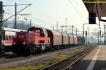 261 095-4 mit  einer Übergabe nach Bad Salzungen bei der Ausfahrt aus Eisenach am 12.03.2014