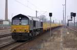 Class66/127122/ers-6614-266-113-0-von-der ERS 6614 (266 113-0) von der MRCE in Dienst fr die ERS Railways GmbH mit Bauzug in Rathenow in Richtung Wustermark unterwegs. 16.03.2011