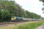 Freighliner 653-09 mit einen vollen Ganzzug am 16.08.2026 in Tostedt - Dreihausen.