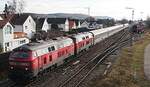 Umleiter mit 218 456-2 und 218 DB mit ÖBB IC 118 in Vöhringen am 07.01.2020.