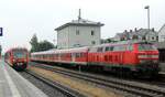 218 456-6 und 650 315 in Illertissen am 04.07.2012.