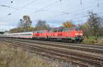 218 492-2 und 218 431-5 mit IC 2013 Allgäu bei Beimerstetten am 08.11.2009.