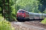 218 87-7 und eine weitere 218 mit IC 2012 Allgäu in Ulm am 06.06.2013.