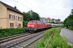 218 487-7 und eine weitere 218 mit IC Allgäu 2013 in Ulm am 07.06.2012.