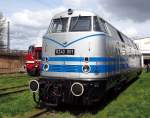 V 240 001, der Prototyp mit 2x883kW (1200 PS), ehemals als 118 202 im Einsatz ist ausgestellt beim 7.