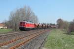 232 252-7 mit kurzen Schotterzug aus Pechbrunn in Richtung Weiden bei Schnfeld/Wiesau.