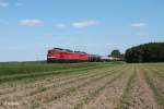 232 609-8 + 232 262-6 mit Kesselzug bei Oberteich.