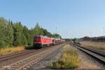 232 384-0 mit dem umgeleiteten 51683 Zwickau - Nrnberg bei der durchfahrt in Wiesau.