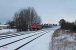 232 117 mit dem arg verspäteten 49996 XTKI nach XFGE / XBZ bei Schönfeld.