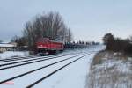 232 117 mit dem arg verspäteten 49996 XTKI nach XFGE / XBZ bei Schönfeld.