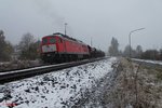 232 201-4 rangiert in Pechbrunn mit dem Schotterzug 62720.