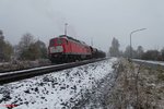 232 201-4 rangiert in Pechbrunn mit dem Schotterzug 62720.