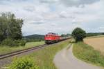 232 262 mit dem EZ 45366 Cheb - Nürnberg bei Brand bei Marktredwitz.