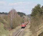 232 569 mit den 45392 Langschienen nach NNR in Seuen.