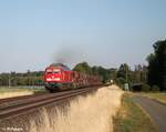 233 452-2 mit einem Schotterzug bei Oberteich.22.07.22