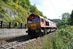 HGK Class 66 DE 671 auf der Geislinger Steige am 11.09.2010.